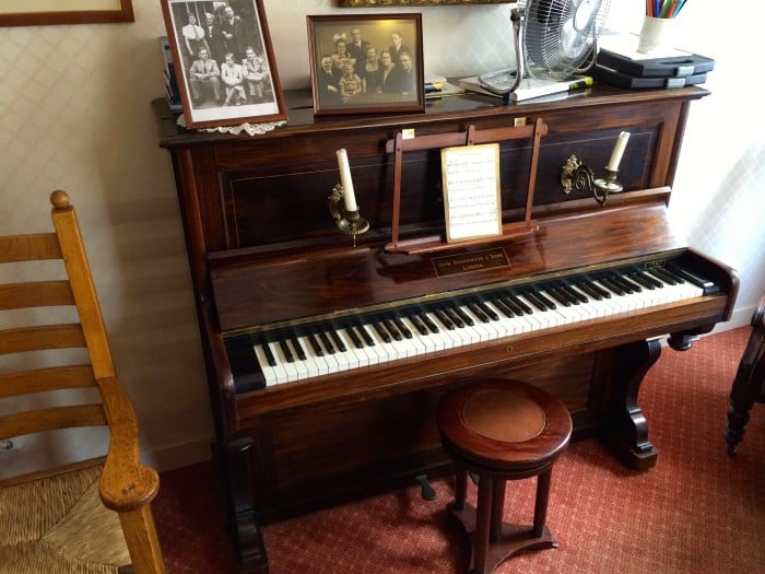 The parlor piano in the Corrie ten Boom House Museum in Haarlem, Netherlands.