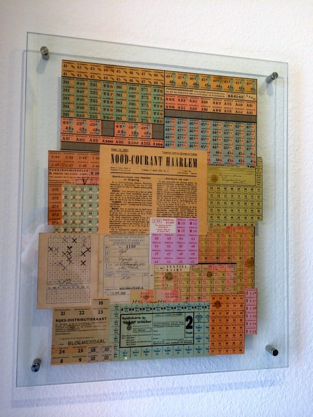 Ration cards in the Corrie ten Boom House Museum.