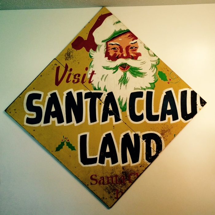 Vintage Santa Claus Land Sign