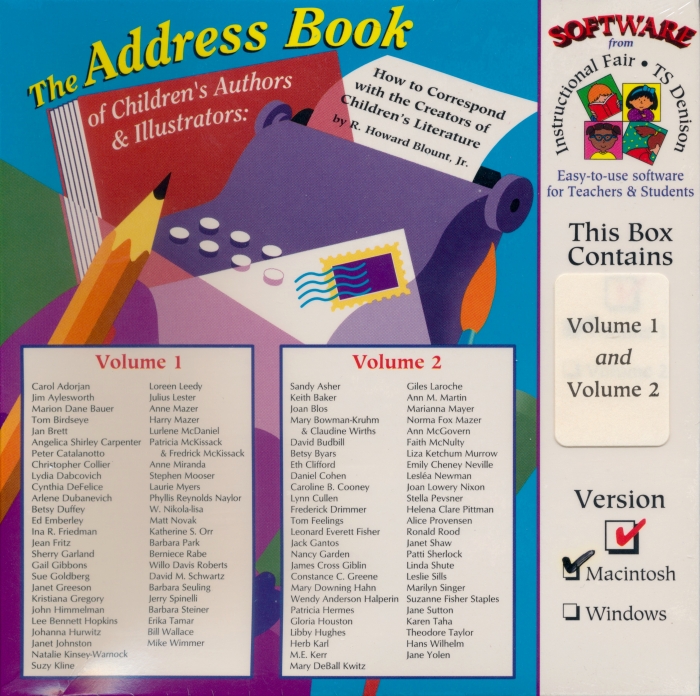 The Address Book of Children's Authors and Illustrators Software Front Howard Blount