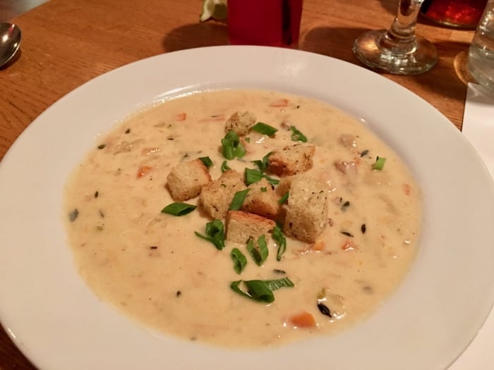bowl of bisque with croutons