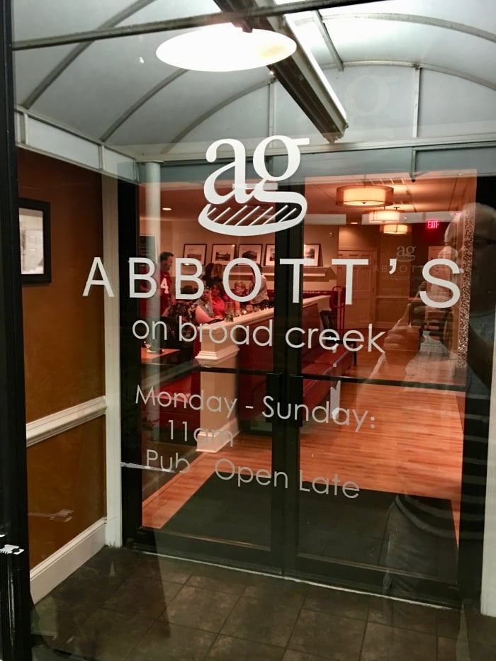 Abbott's on Broad Creek door