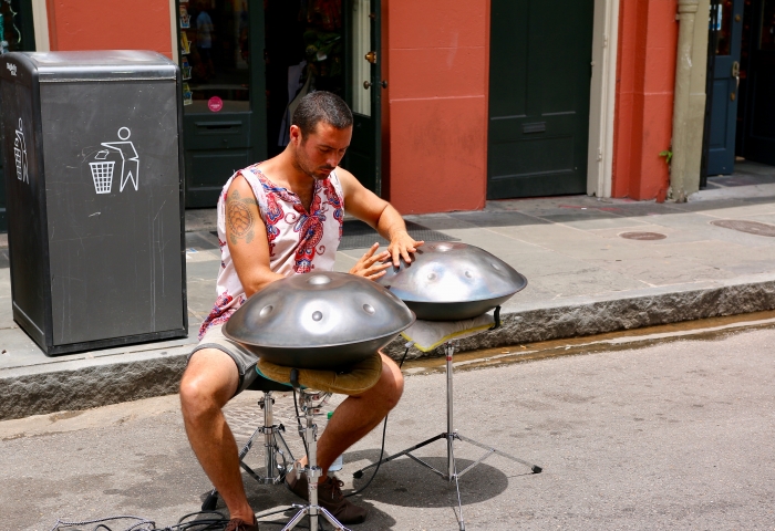 Man playing steel drums