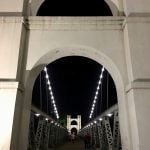suspension bridge Waco, Texas at night