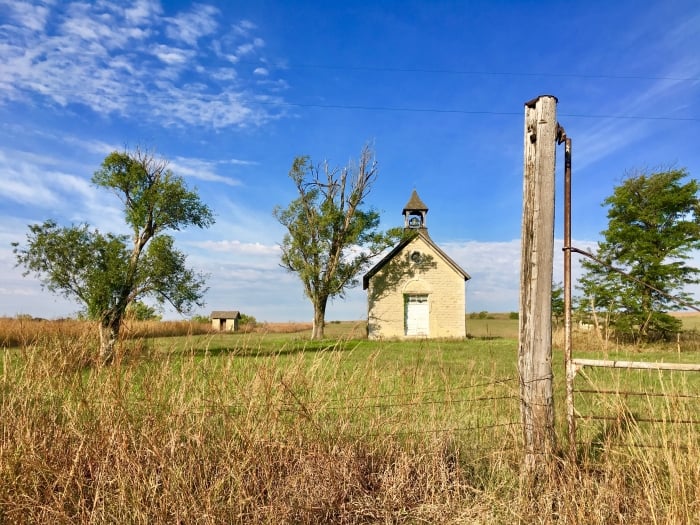 one room school house and fencepost