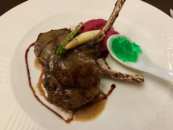 plate of lamb and mint jelly