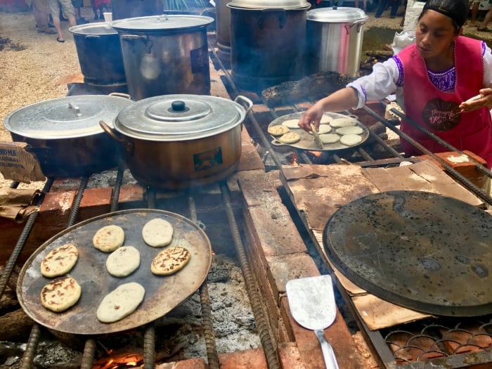 woman cooking authentic Mexican food