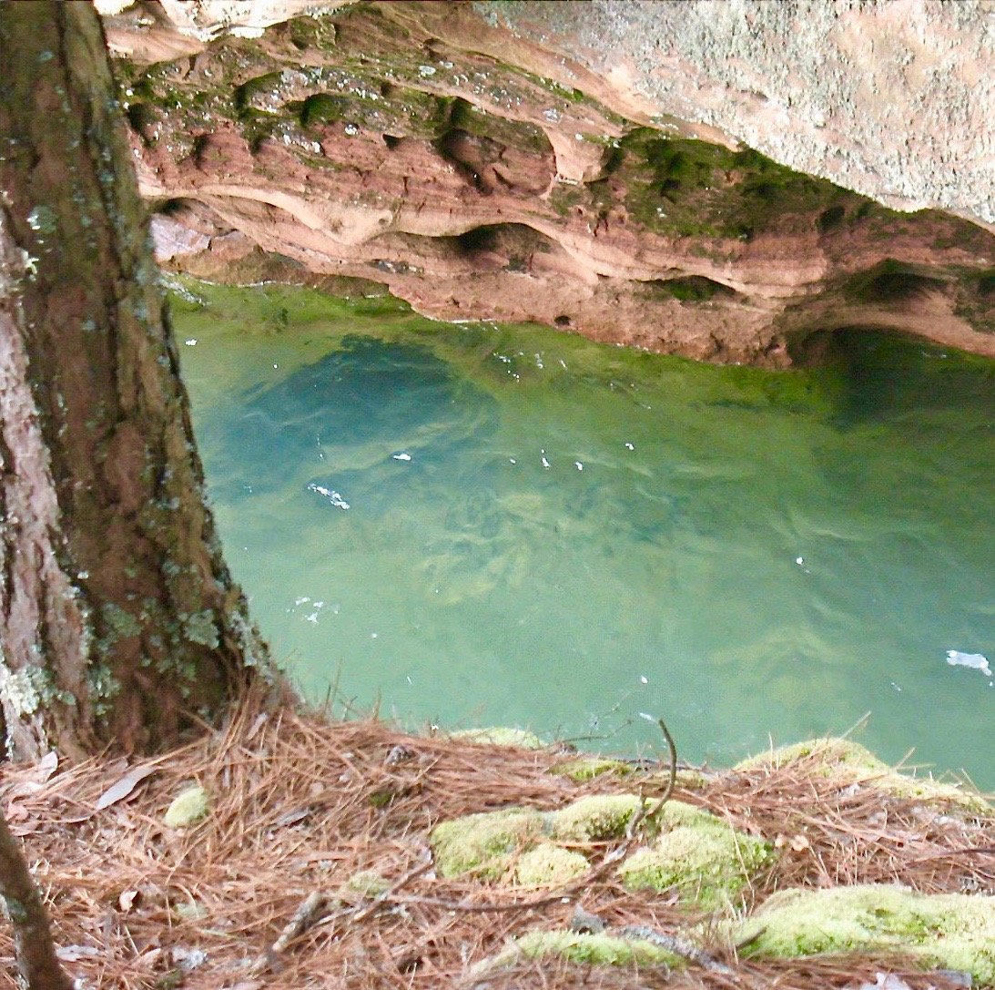 Apostle Islands sea caves above the waters of Lake Superior.