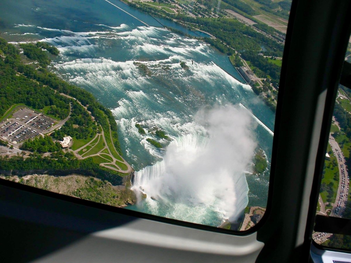 Niagara Falls as viewed from a helicopter.