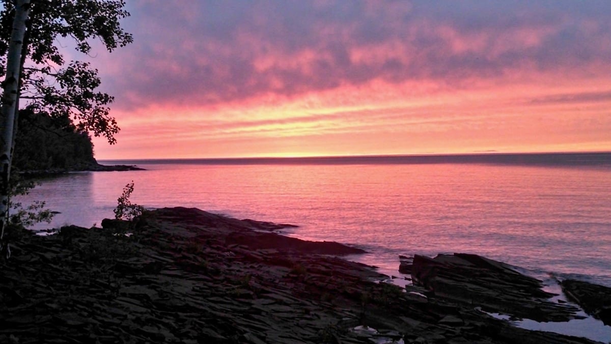 Sunset over Lake Superior.