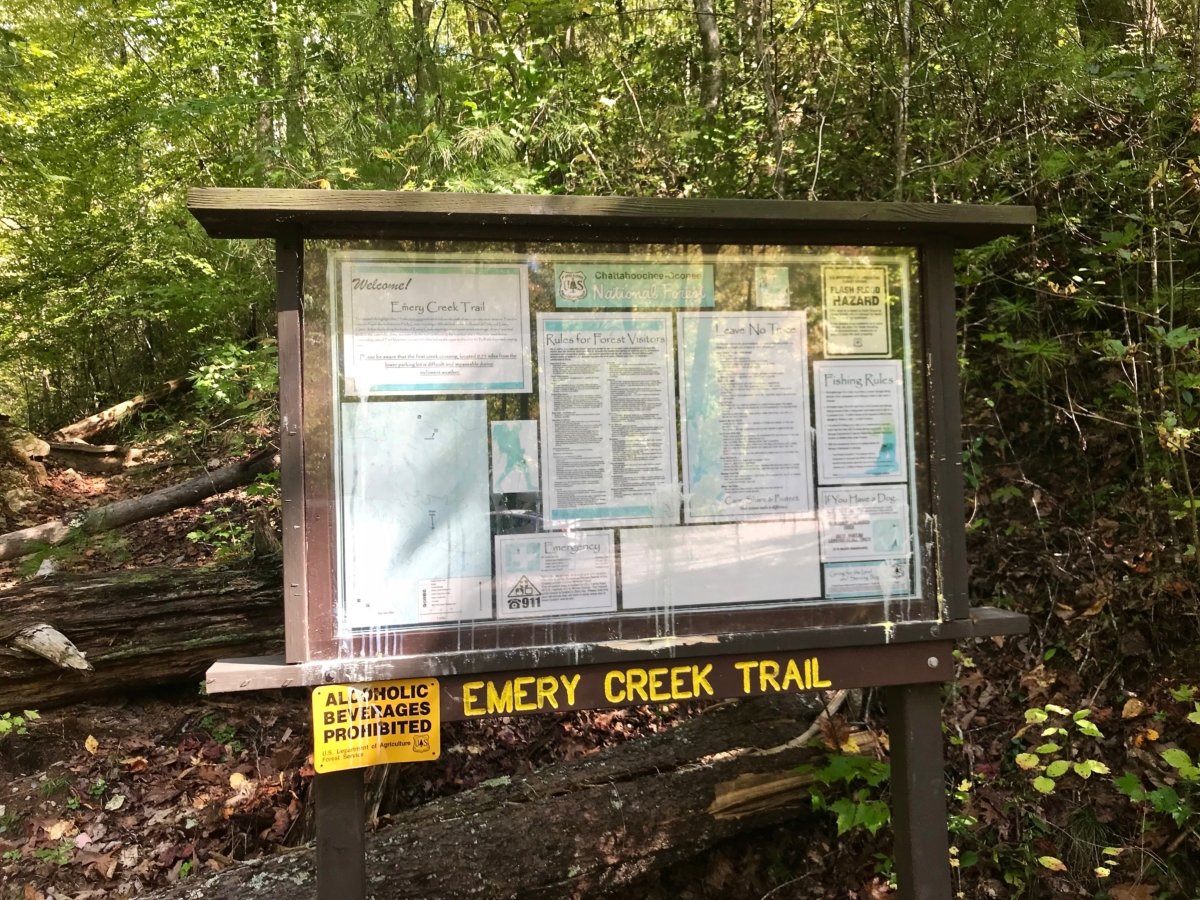 Emery Creek Trailhead Sign