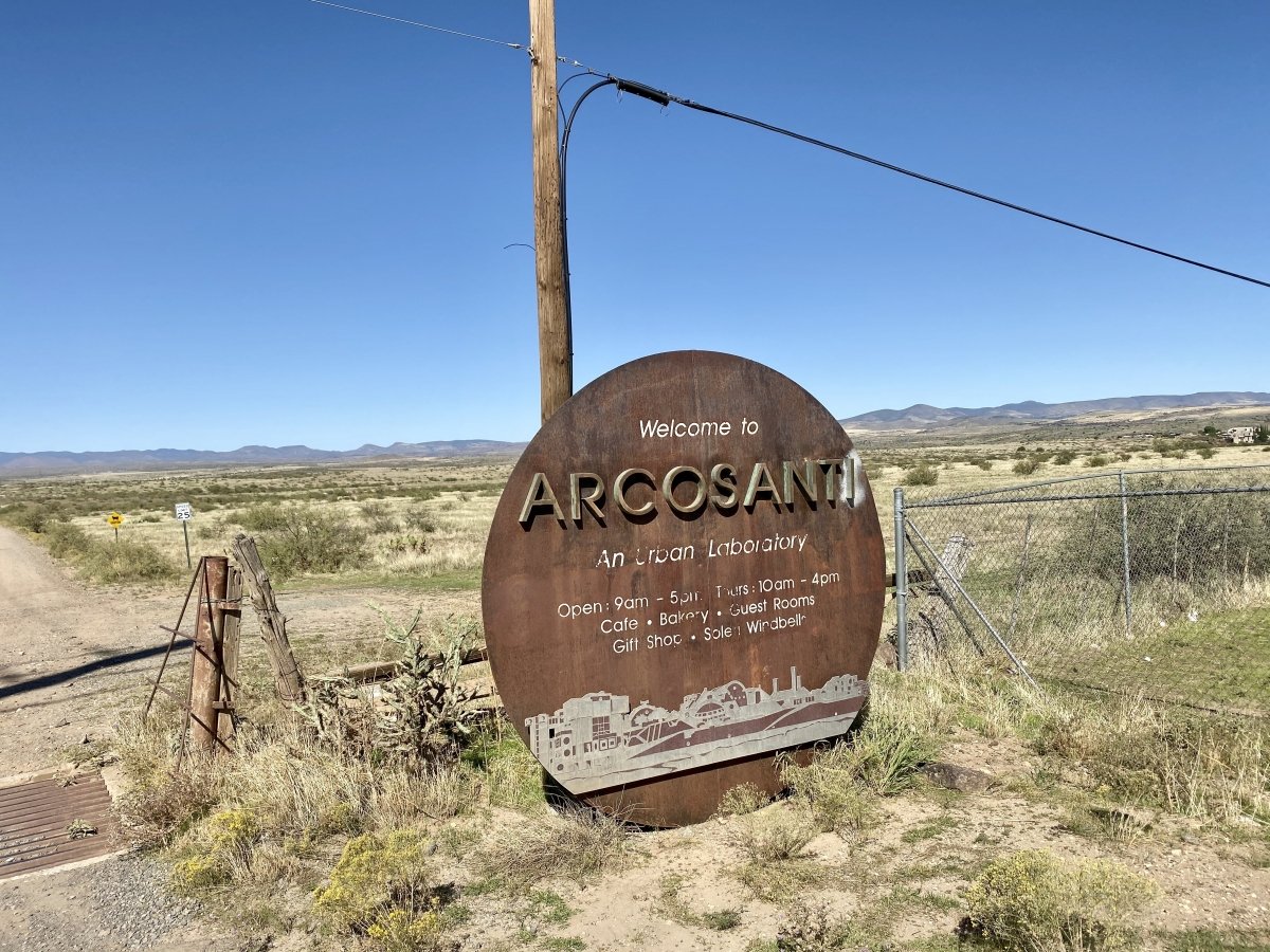 Arcosanti Sign - Things to Do on a Drive from Phoenix to Flagstaff, Arizona