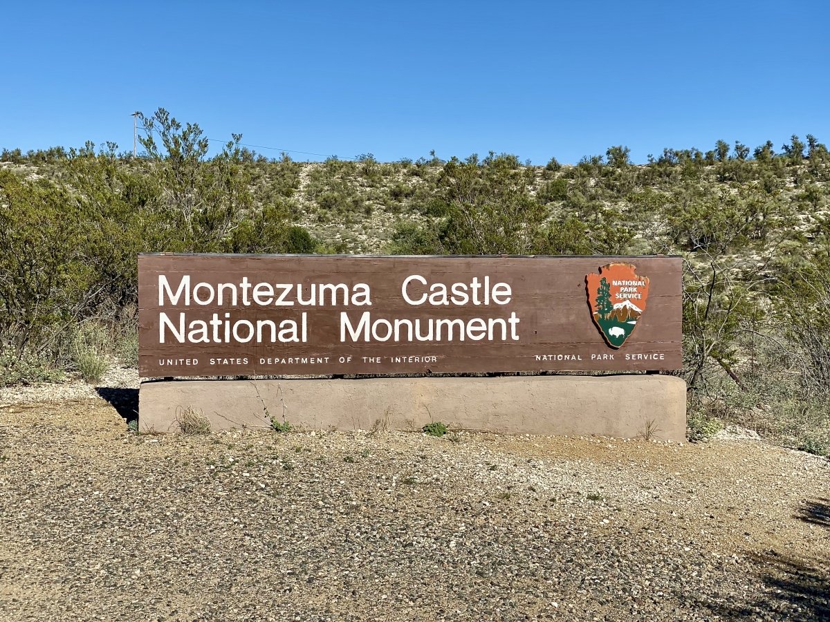 Montezuma Castle National Monument sign - Things to Do on a Drive from Phoenix to Flagstaff, Arizona