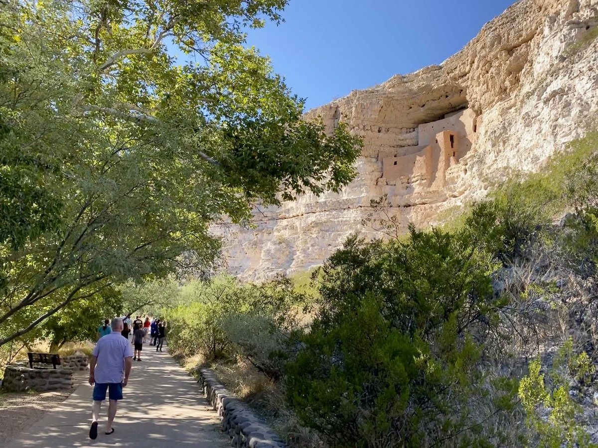 Montezuma Castle in the distance - Things to Do on a Drive from Phoenix to Flagstaff, Arizona