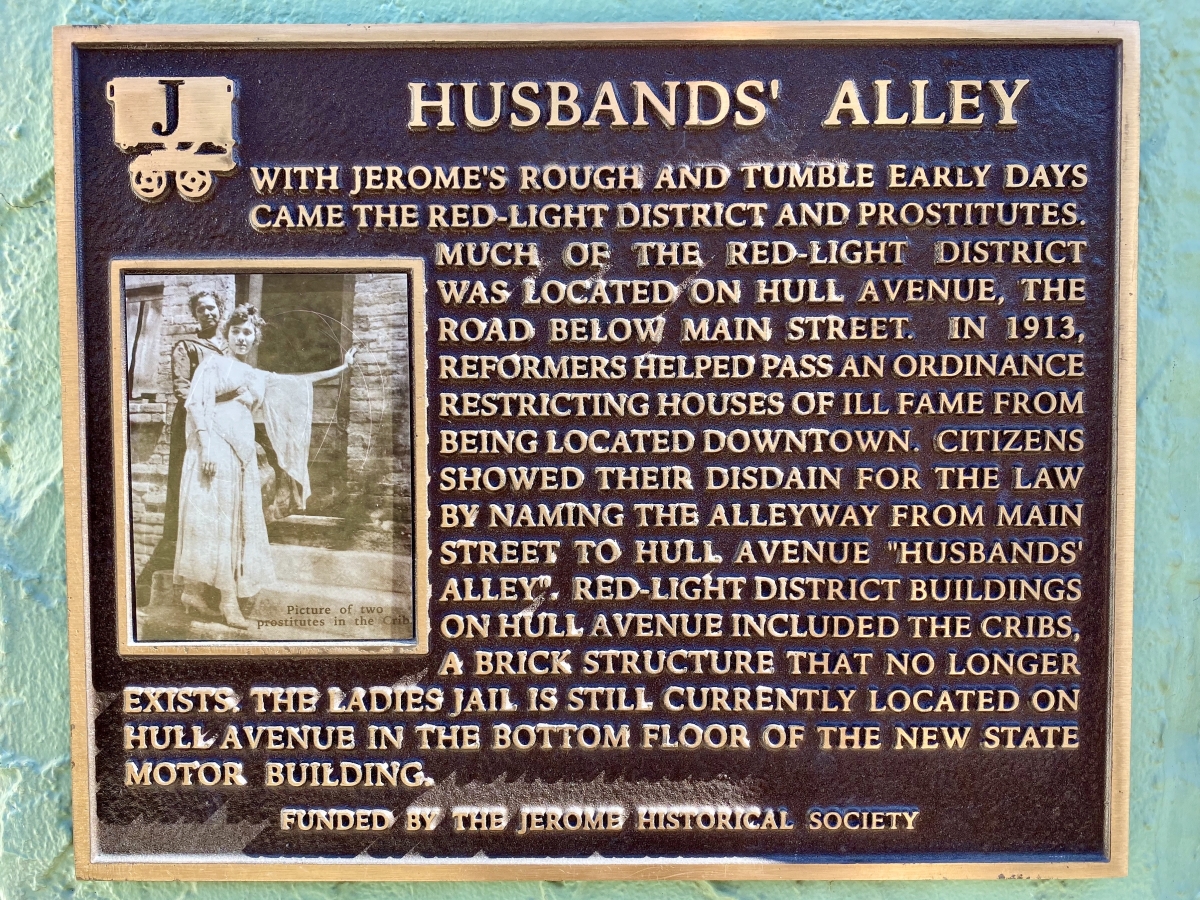 Jerome AZ Husbands Alley historical marker