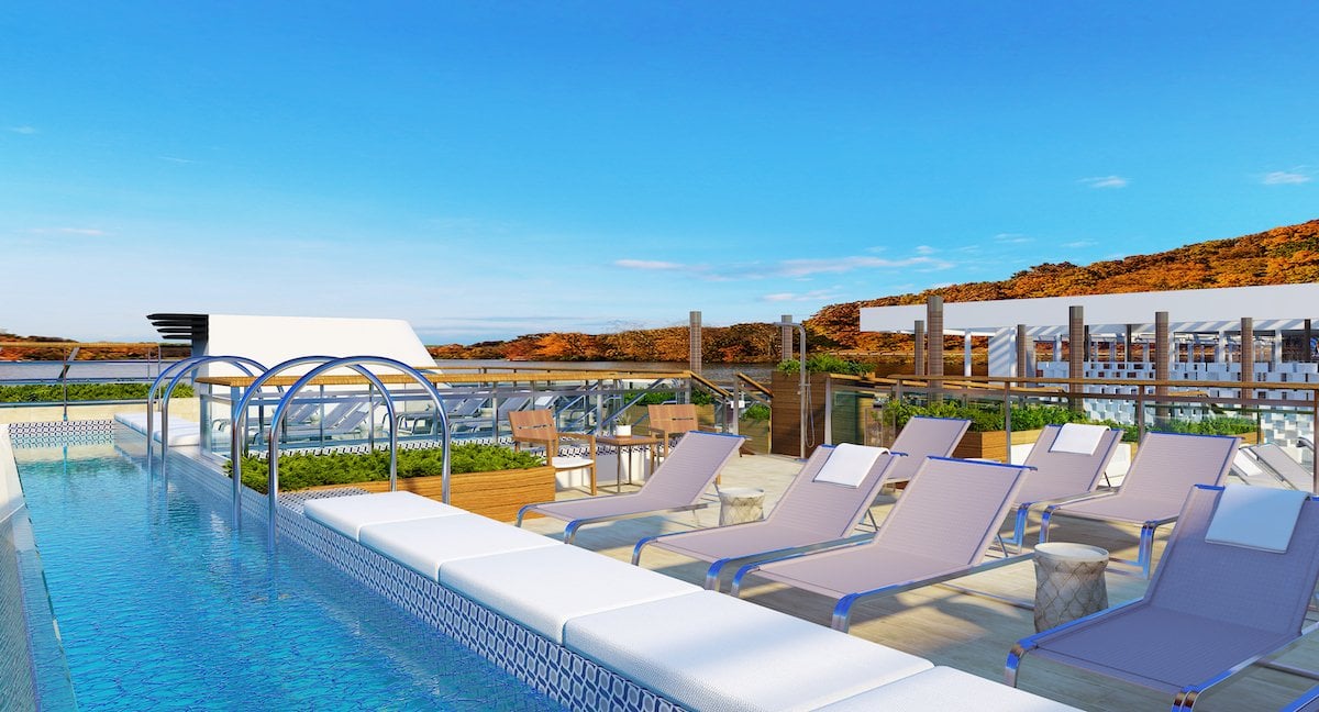 Rendering of the Viking Mississippi - Pool Deck on Deck 5