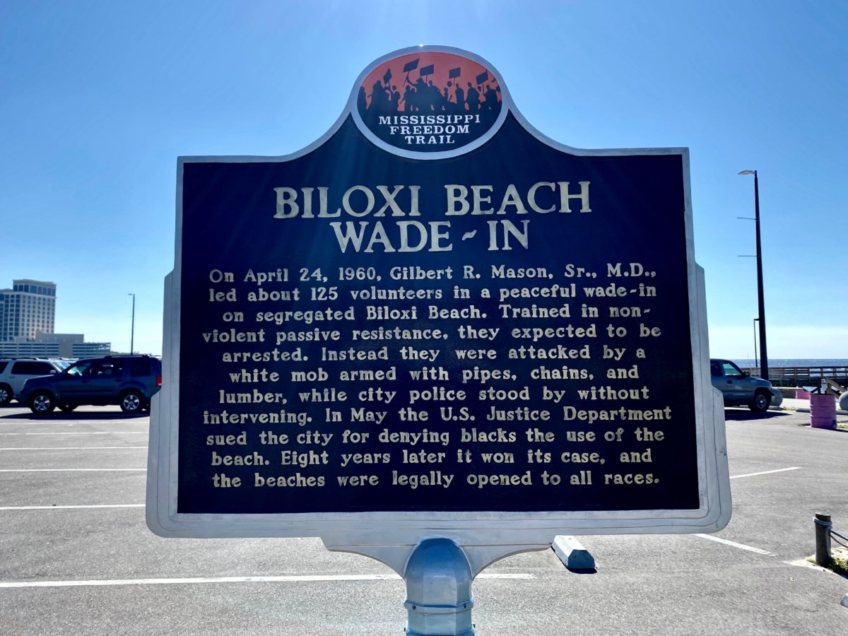 Biloxi Beach Wade-In Freedom Trail marker