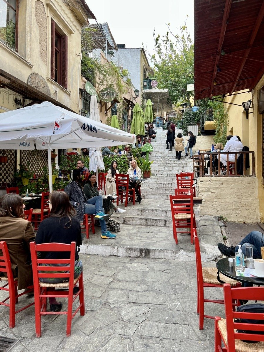 Athens Greece alley cafes