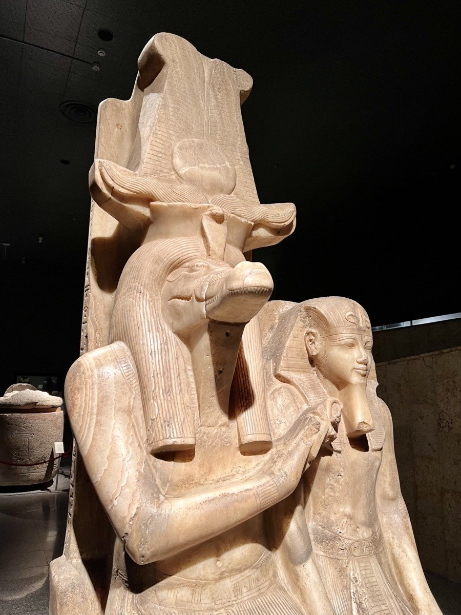 Luxor Museum Sobek and Amenhotep III statue Egypt